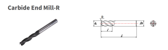Suhu Tinggi Alat Karbida Padat Berkecepatan Tinggi Bahan Komposit Cutting End Mill