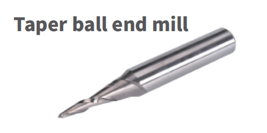 Alat Karbida Padat Shank Silinder Presisi Tinggi Taper Ball End Mill