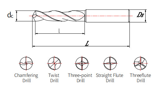 Diamond Coating Solid Carbide End Mill Alat Pemotong Untuk Baja Karbon